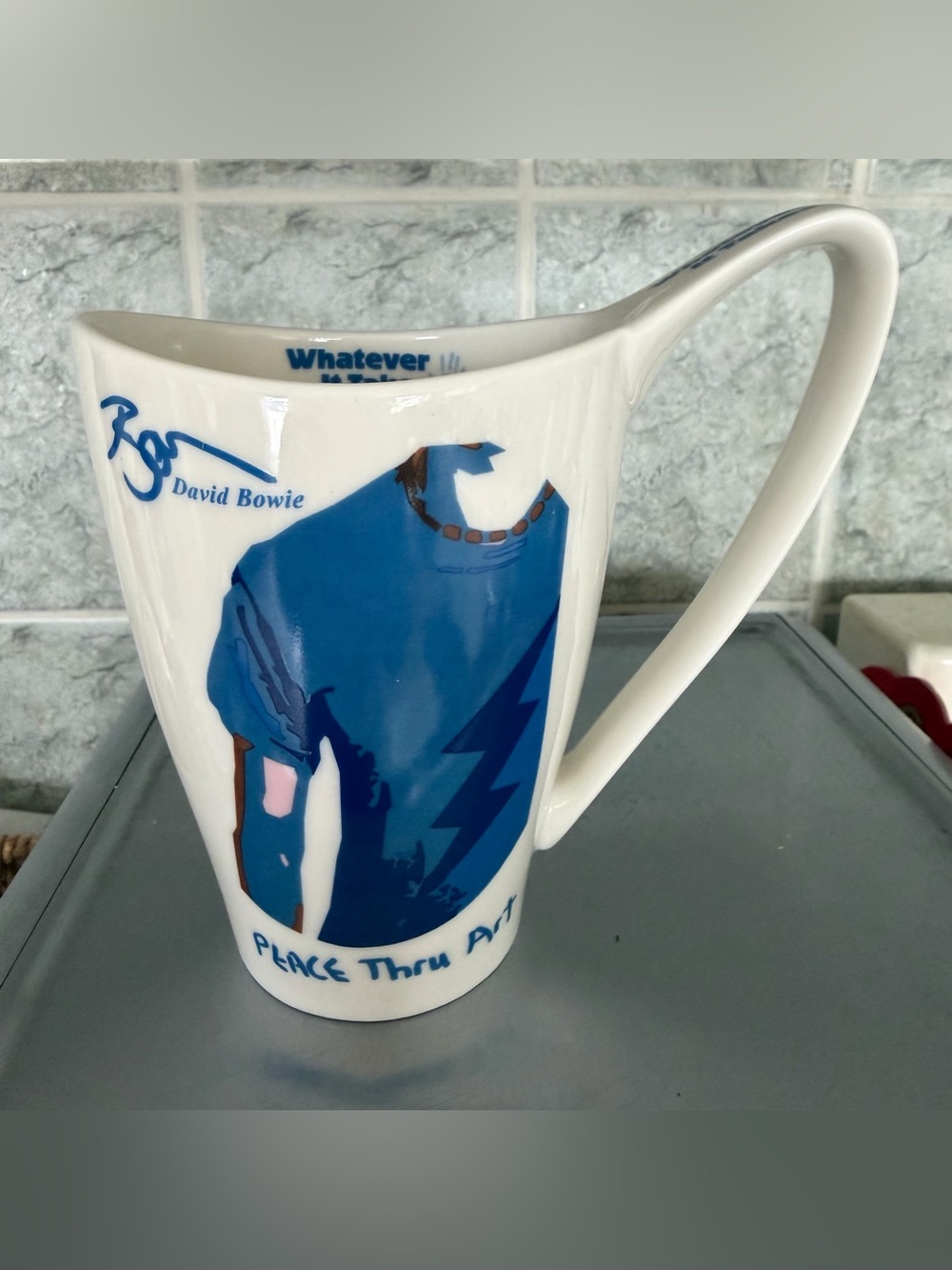 David Bowie Peace Thru Art, Whatever It Takes, Ceramic Coffee Mug Churchill